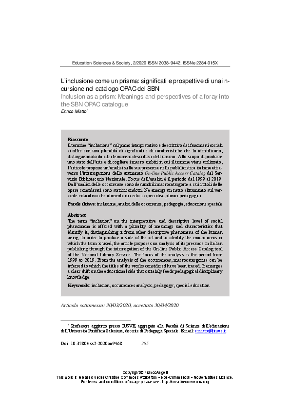 (PDF) Inclusion as a prism: Meanings and perspectives of a foray into ...