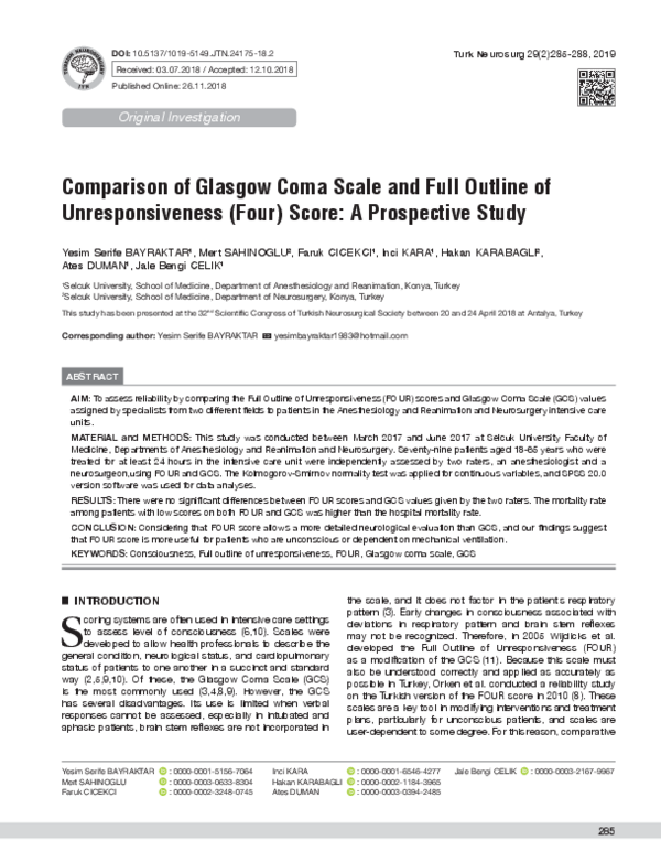 (PDF) Comparison of glasgow coma scale and full outline of ...