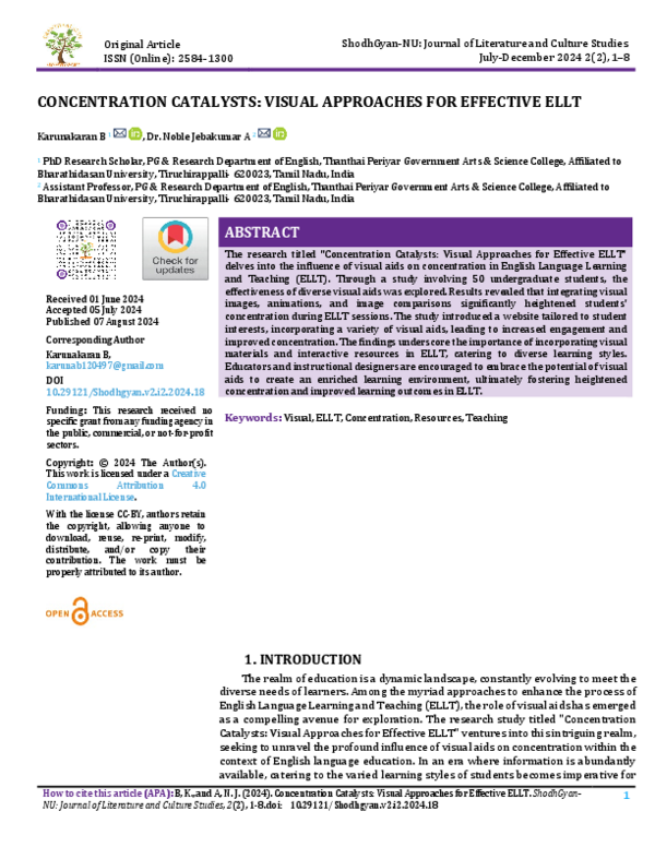 (PDF) CONCENTRATION CATALYSTS: VISUAL APPROACHES FOR EFFECTIVE ELLT