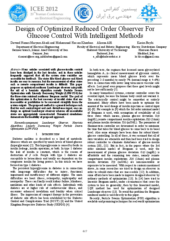 (PDF) Design of optimized reduced order observer for glucose control ...