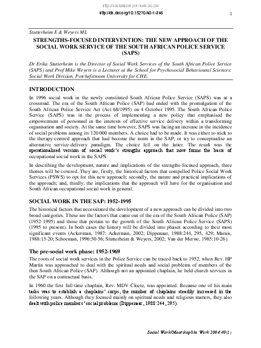 (PDF) Strengths-Focused Intervention: The New Approach of the Social ...
