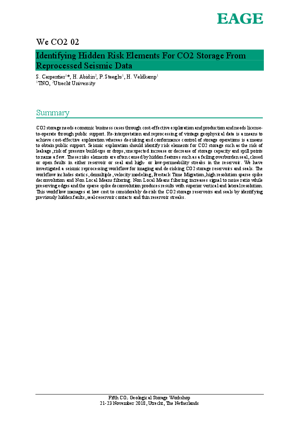 (PDF) Identifying Hidden Risk Elements For CO2 Storage From Reprocessed ...