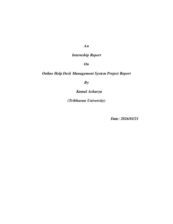 (PDF) Online Help Desk Management System Project Report