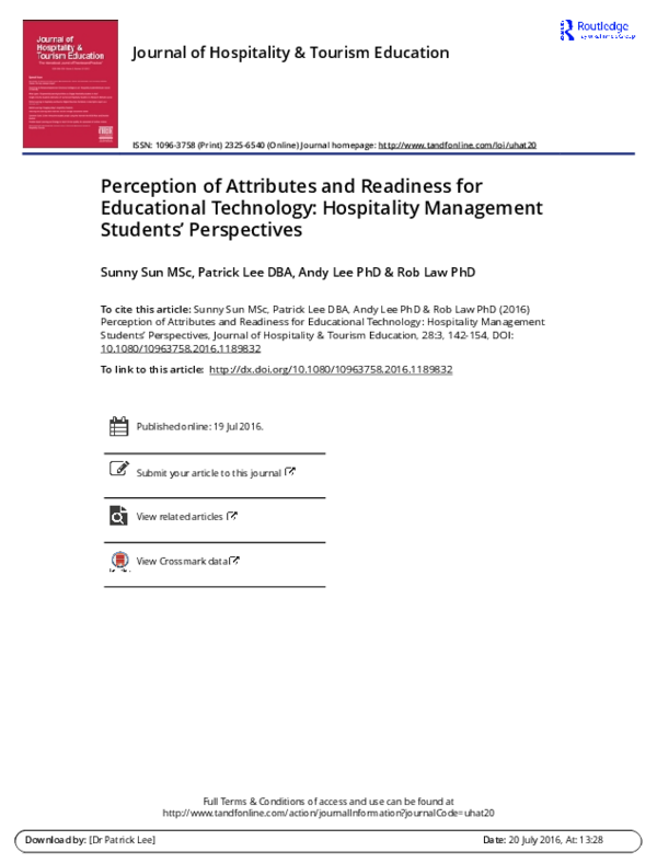 (PDF) Perception of Attributes and Readiness for Educational Technology ...