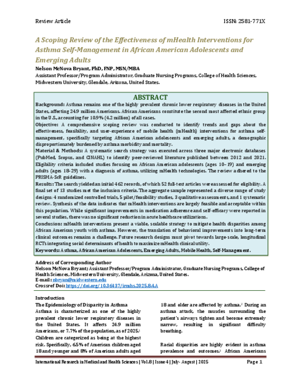 (PDF) A Scoping Review of the Effectiveness of mHealth Interventions ...