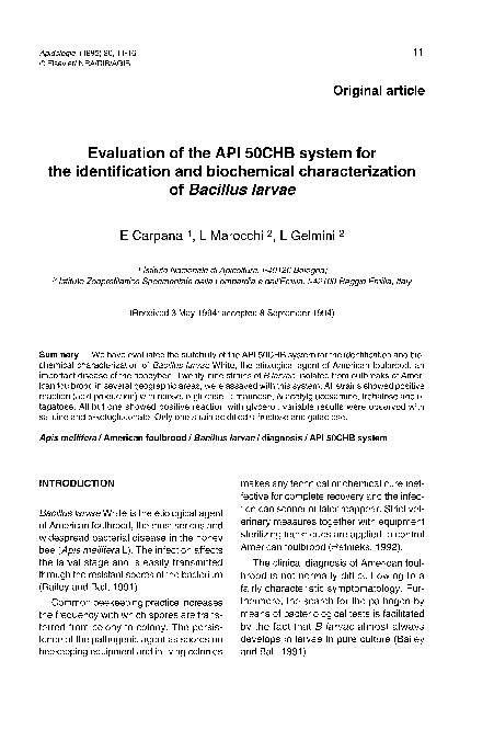 (PDF) Evaluation of the API 50CHB system for the identification and ...