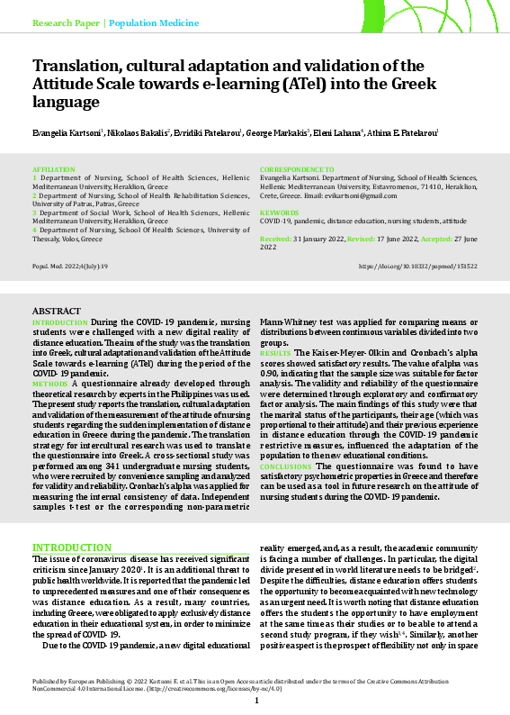 (PDF) Translation, cultural adaptation and validation of the Attitude ...