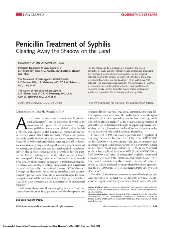 (PDF) [Penicillin in the treatment of syphilis]