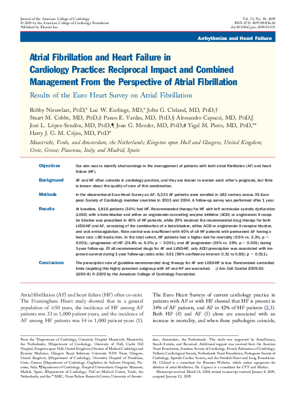 (PDF) Atrial Fibrillation and Heart Failure in Cardiology Practice ...