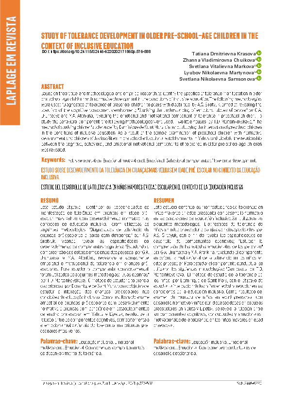 (PDF) Study of tolerance development in older pre-school-age children ...