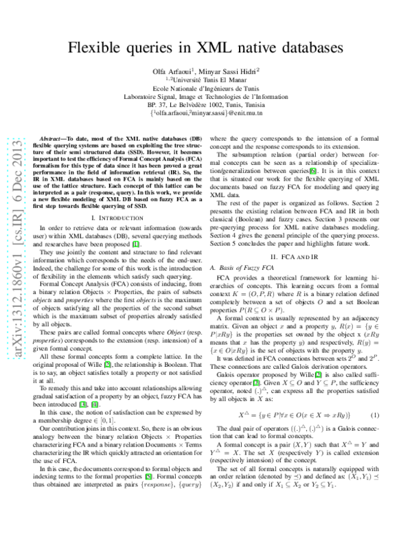 (PDF) Flexible queries in XML native databases