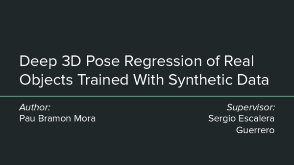 (PDF) Deep 3D pose regression of real objects trained with synthetic data