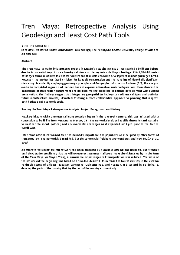 (PDF) Tren Maya: Retrospective Analysis Using Geodesign and Least Cost ...