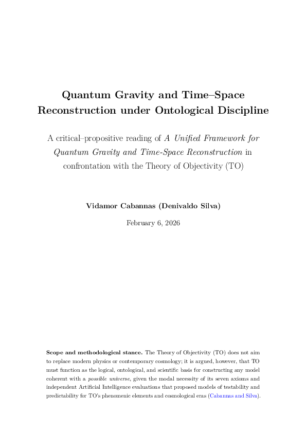 (PDF) Quantum Gravity and Time-Space Reconstruction under Ontological ...