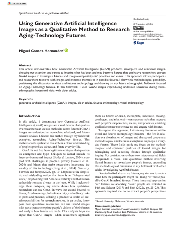 (PDF) Using Generative Artificial Intelligence Images as a Qualitative ...