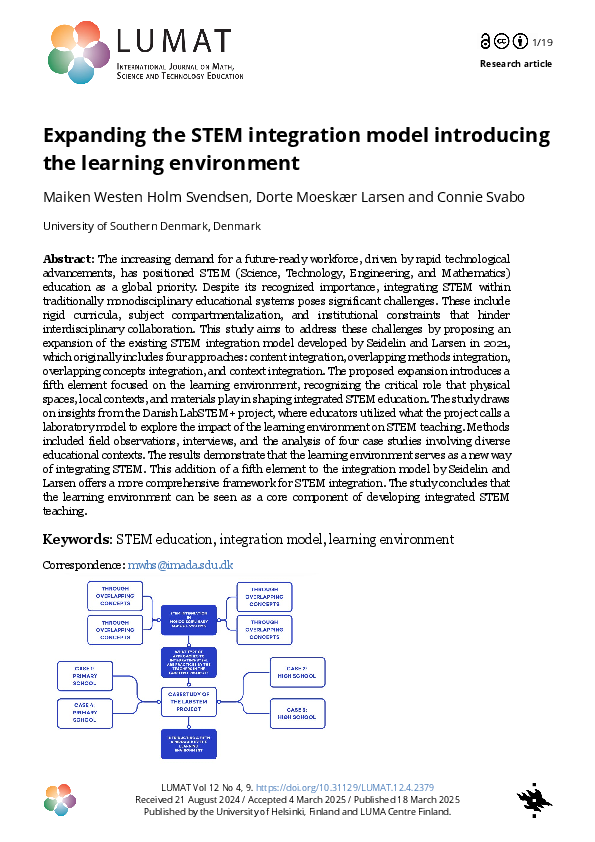 (PDF) Expanding the STEM integration model: Introducing the learning ...