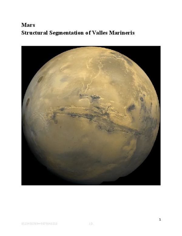 (PDF) Mars Structural Segmentation of Valles Marineris
