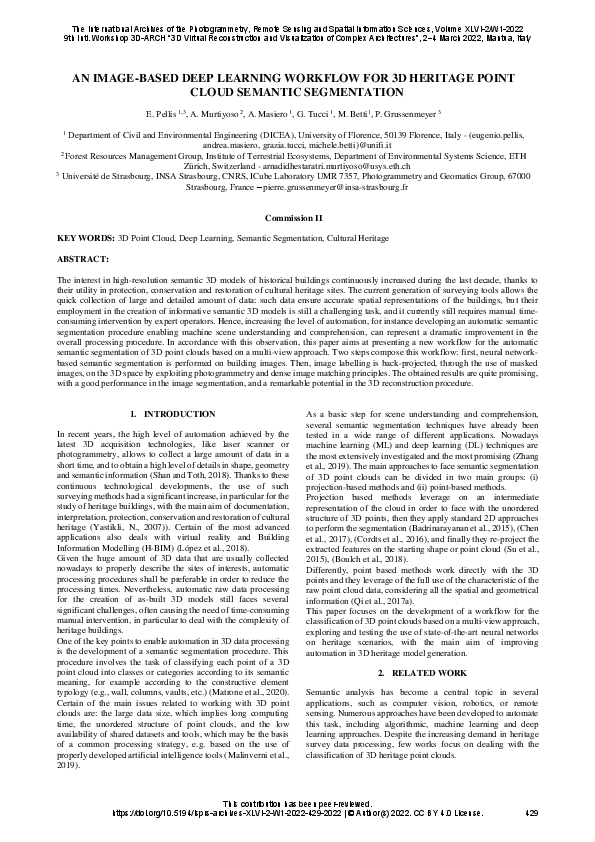 (PDF) An Image-Based Deep Learning Workflow for 3D Heritage Point Cloud ...