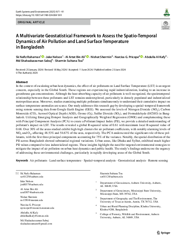 (PDF) A Multivariate Geostatistical Framework to Assess the Spatio ...
