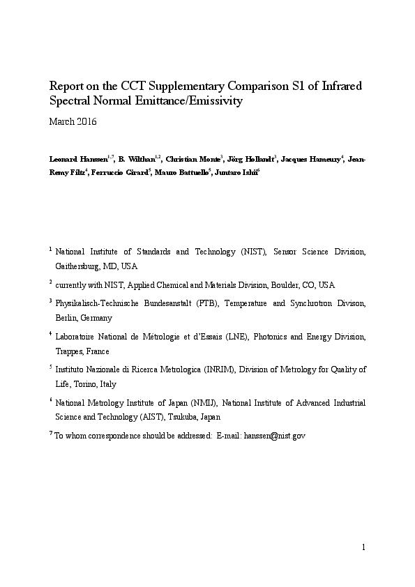 (PDF) Infrared spectral normal emittance/emissivity comparison