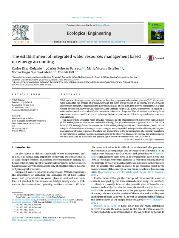 (PDF) The establishment of integrated water resources management based ...
