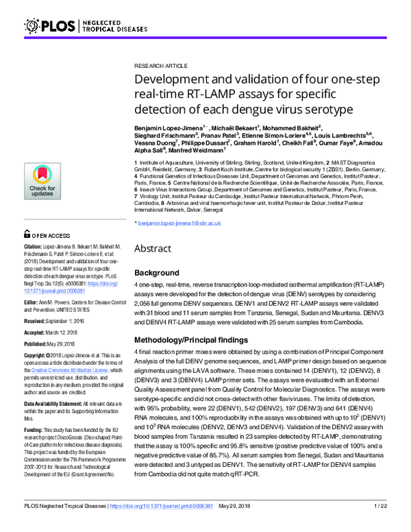 (PDF) Development and validation of four one-step real-time RT-LAMP ...