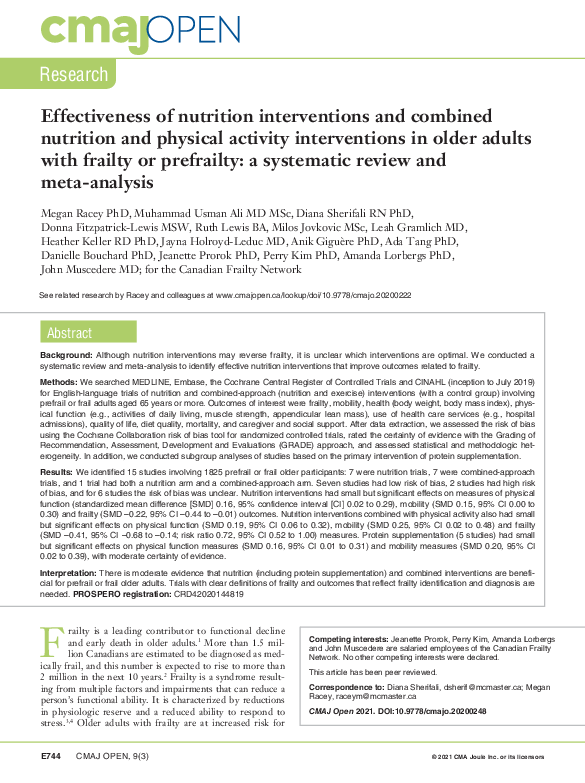 (PDF) Effectiveness of nutrition interventions and combined nutrition ...
