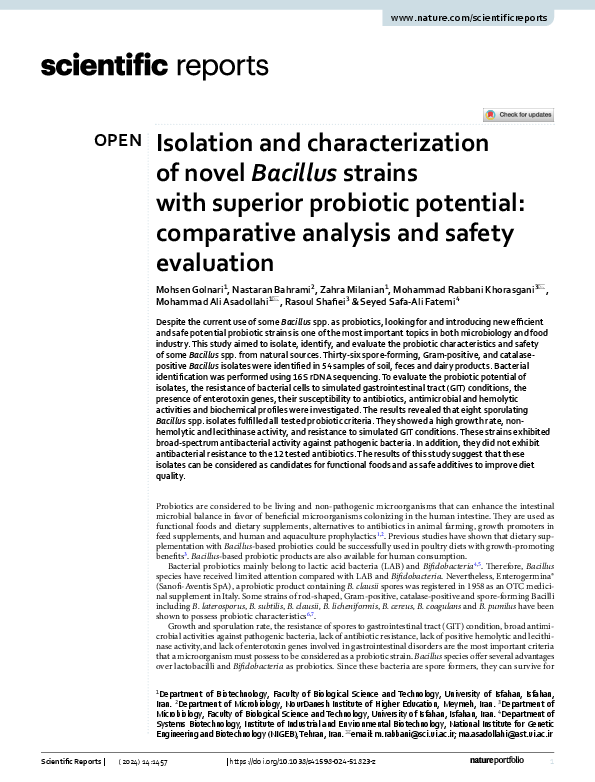 (PDF) Isolation and characterization of novel Bacillus strains with ...