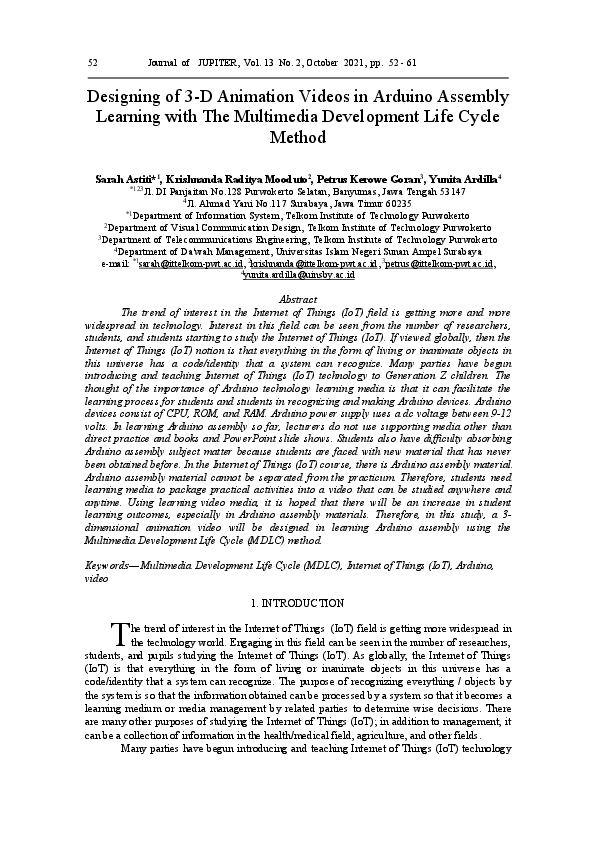 (PDF) Designing of 3-D Animation Videos in Arduino Assembly Learning ...