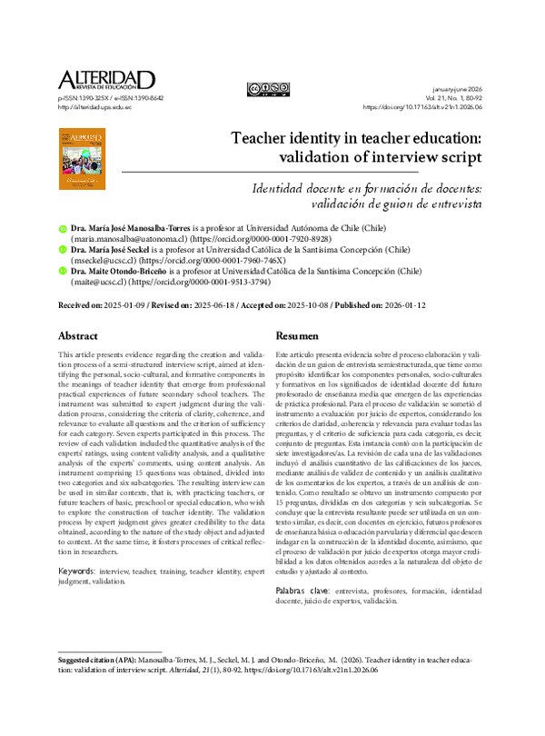 (PDF) Teacher identity in teacher education: validation of interview script
