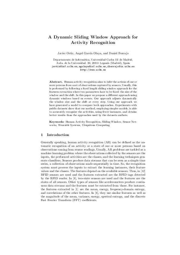 (PDF) A Dynamic Sliding Window Approach for Activity Recognition