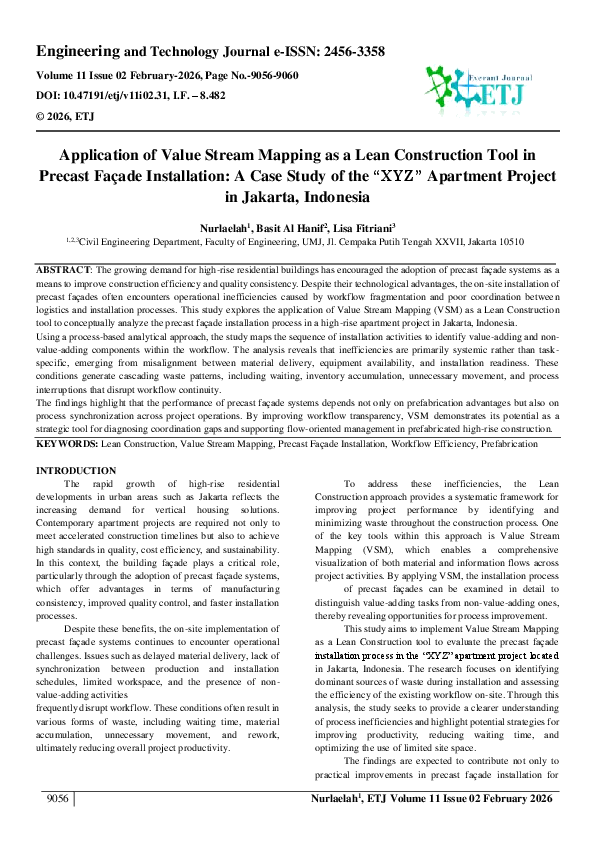(PDF) Application of Value Stream Mapping as a Lean Construction Tool ...