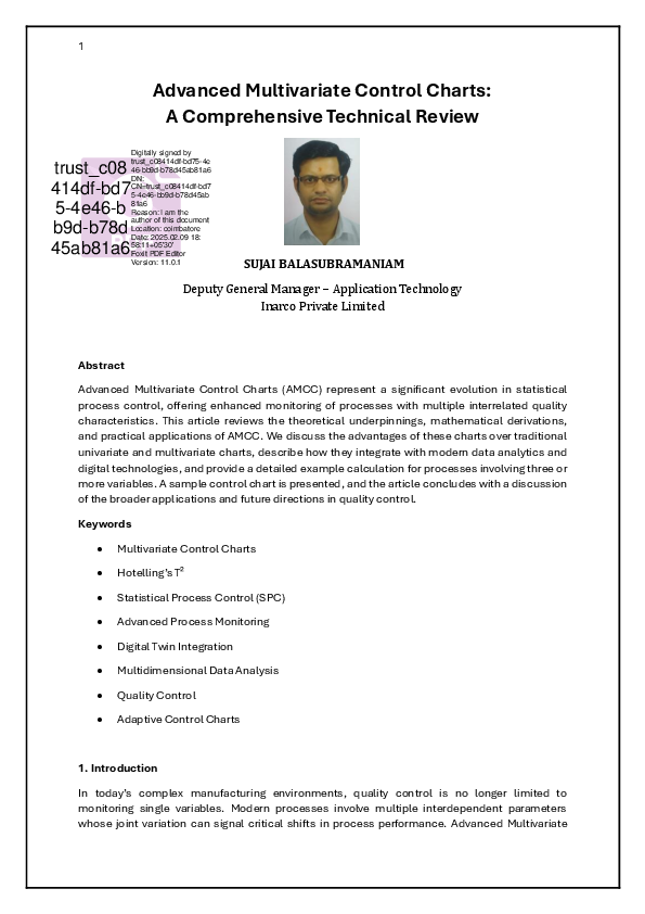 (PDF) Advanced Multivariate Control Charts: A Comprehensive Technical ...