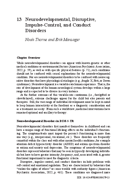 (PDF) Thorne Mansager Neurodevelopmental Disruptive Impulse Control