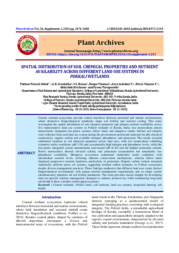 (PDF) SPATIAL DISTRIBUTION OF SOIL CHEMICAL PROPERTIES AND NUTRIENT ...