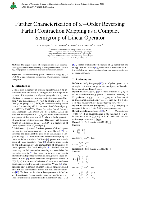(PDF) Further Characterization of ω−Order Reversing Partial Contraction ...