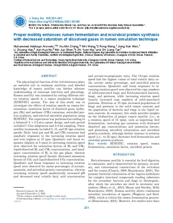 (PDF) Proper motility enhances rumen fermentation and microbial protein ...