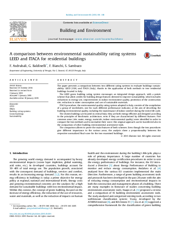 (PDF) A comparison between environmental sustainability rating systems ...