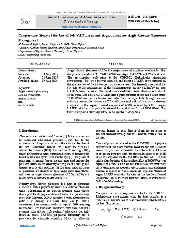 (PDF) Comparative Study of the Use of Nd: YAG Laser and Argon Laser for ...