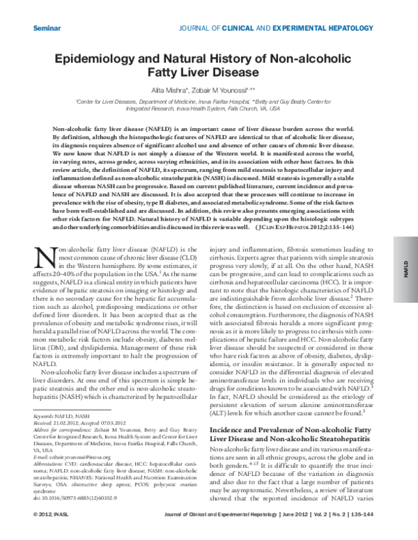 (PDF) Epidemiology and Natural History of Non-alcoholic Fatty Liver Disease
