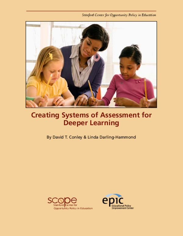 (PDF) Building Systems of Assessment for Deeper Learning