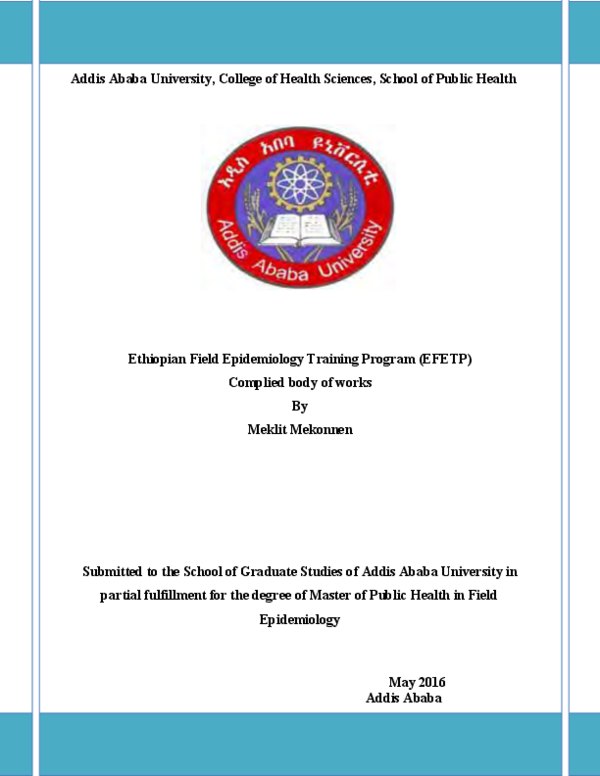 (PDF) Ethiopian Field Epidemiology Training Program (EFELTP) Compiled ...
