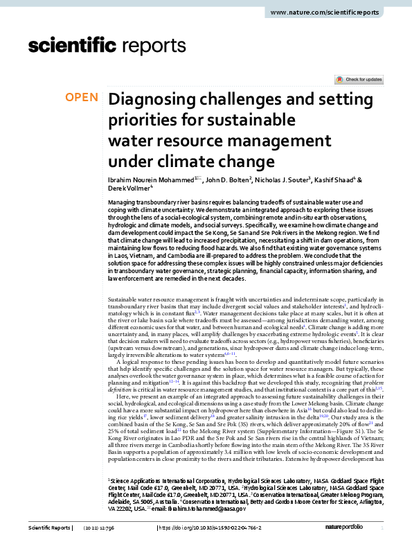 (PDF) Diagnosing challenges and setting priorities for sustainable ...