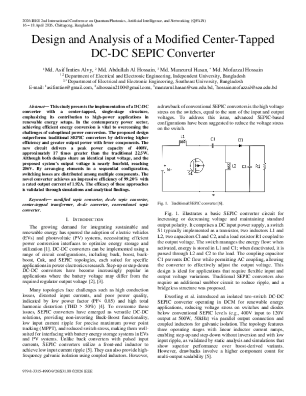 (PDF) Design and Analysis of a Modified Center-Tapped DC-DC SEPIC Converter