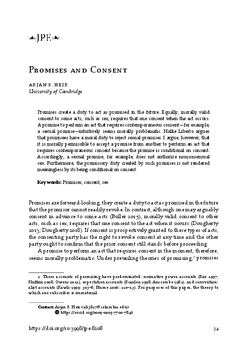 (PDF) Promises and consent