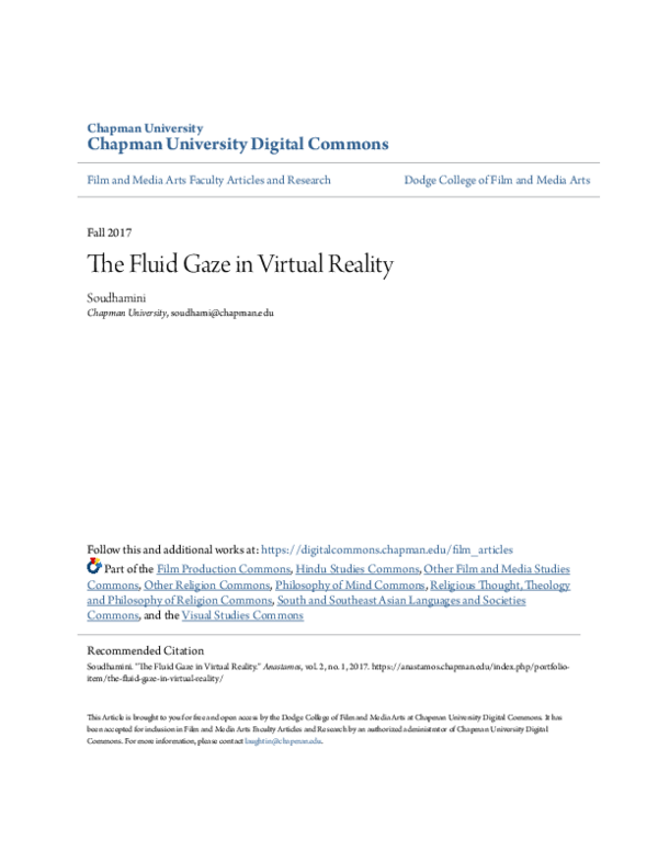 (PDF) The Fluid Gaze in Virtual Reality