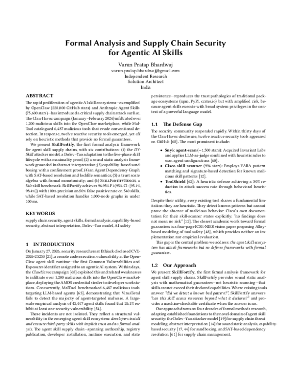 (PDF) SkillFortify: Formal Analysis and Supply Chain Security for ...
