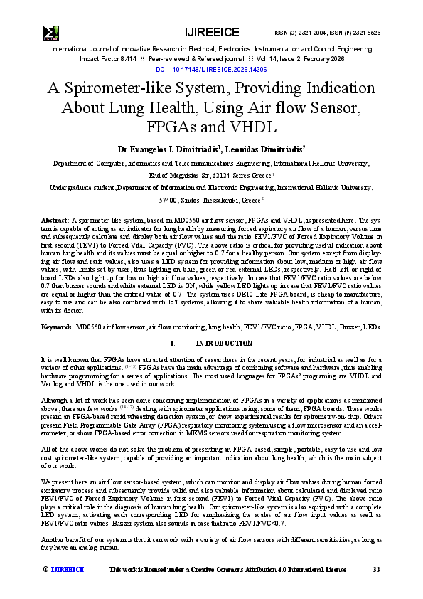 (PDF) A Spirometer-like System, Providing Indication About Lung Health ...