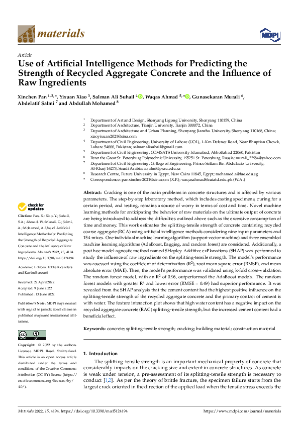 (PDF) Use of Artificial Intelligence Methods for Predicting the ...