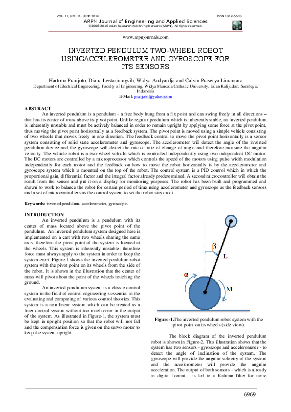 (PDF) Inverted pendulum two-wheel robot using accelerometer and ...